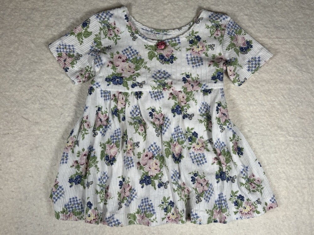 Pink Chicken Girls' Raquel Dress iMelon Daisy Floral Size 4/5 100% Cotton